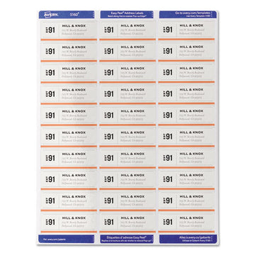 Avery® Easy Peel White Address Labels W- Sure Feed Technology, Laser Printers, 0.5 X 1.75, White, 80-sheet, 100 Sheets-box freeshipping - TVN Wholesale